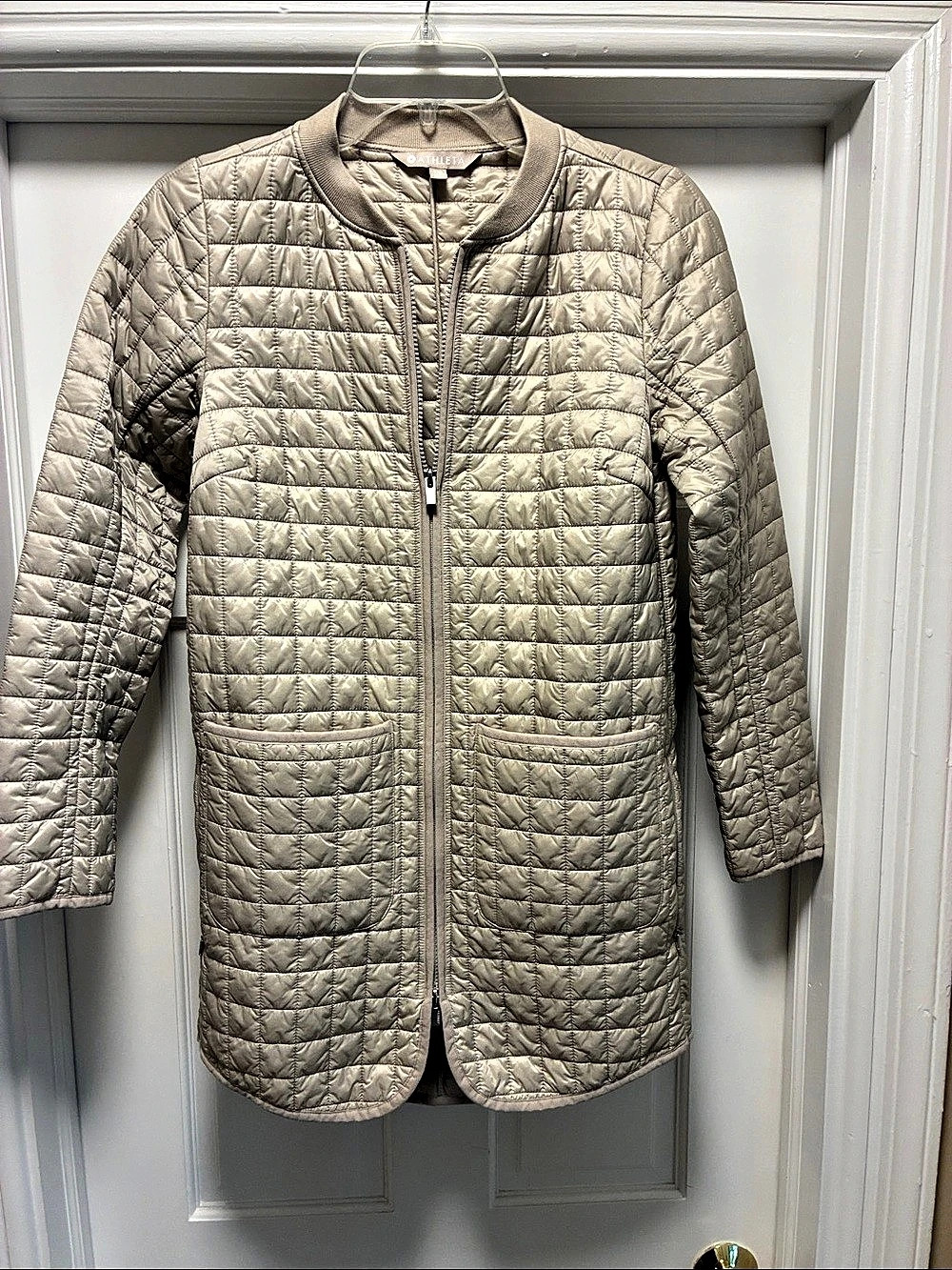 Athleta Whisper Featherless Parka Quilted Jacket Gray XXS